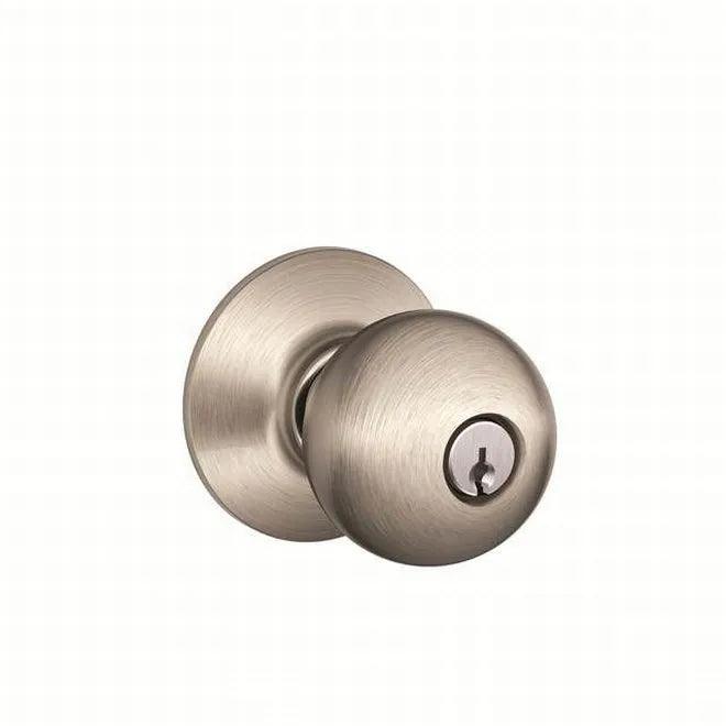 Schlage Orbit Knob Storeroom Lock Satin Nickel