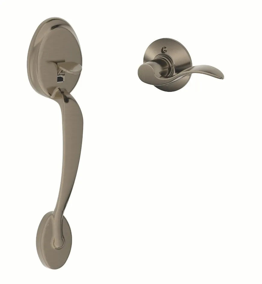 Schlage Plymouth Bottom Half Handleset with Accent Lever Antique Pewter