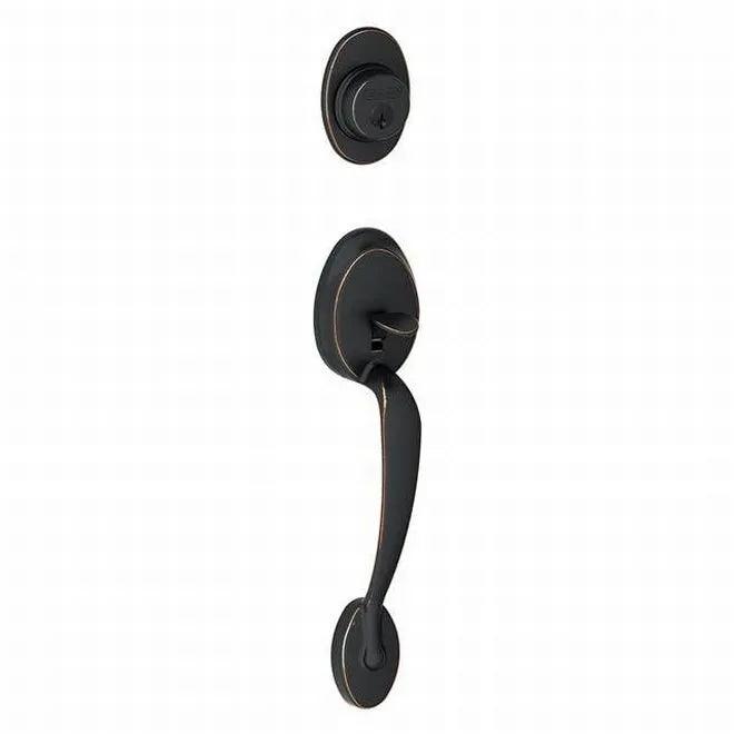 Schlage Plymouth Dummy Exterior Handleset Only - Interior Trim Sold Separately Aged Bronze