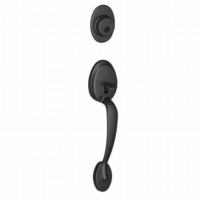 Schlage Plymouth Dummy Exterior Handleset Only - Interior Trim Sold Separately Flat Black