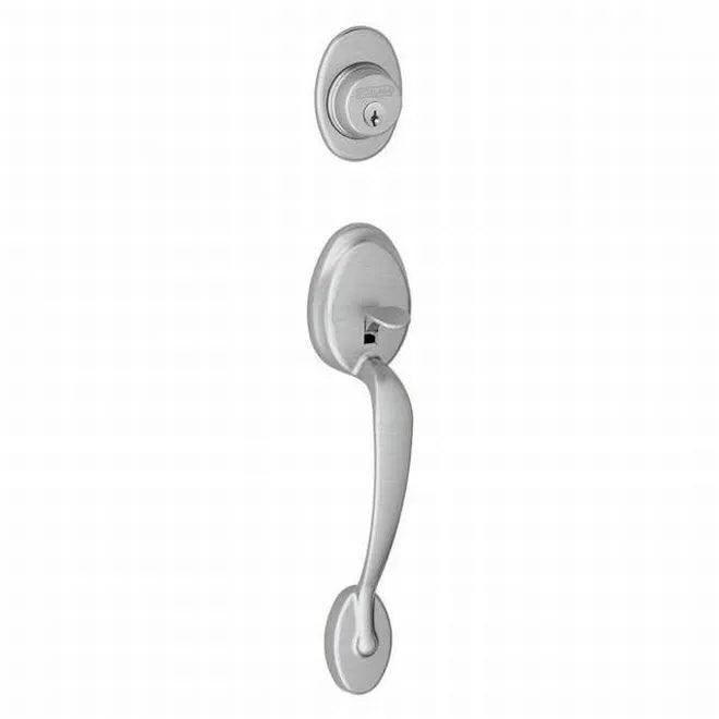 Schlage Plymouth Dummy Exterior Handleset Only - Interior Trim Sold Separately Satin Chrome