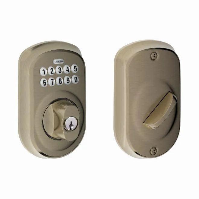 Schlage Plymouth Electronic Keypad Deadbolt in Antique Pewter finish