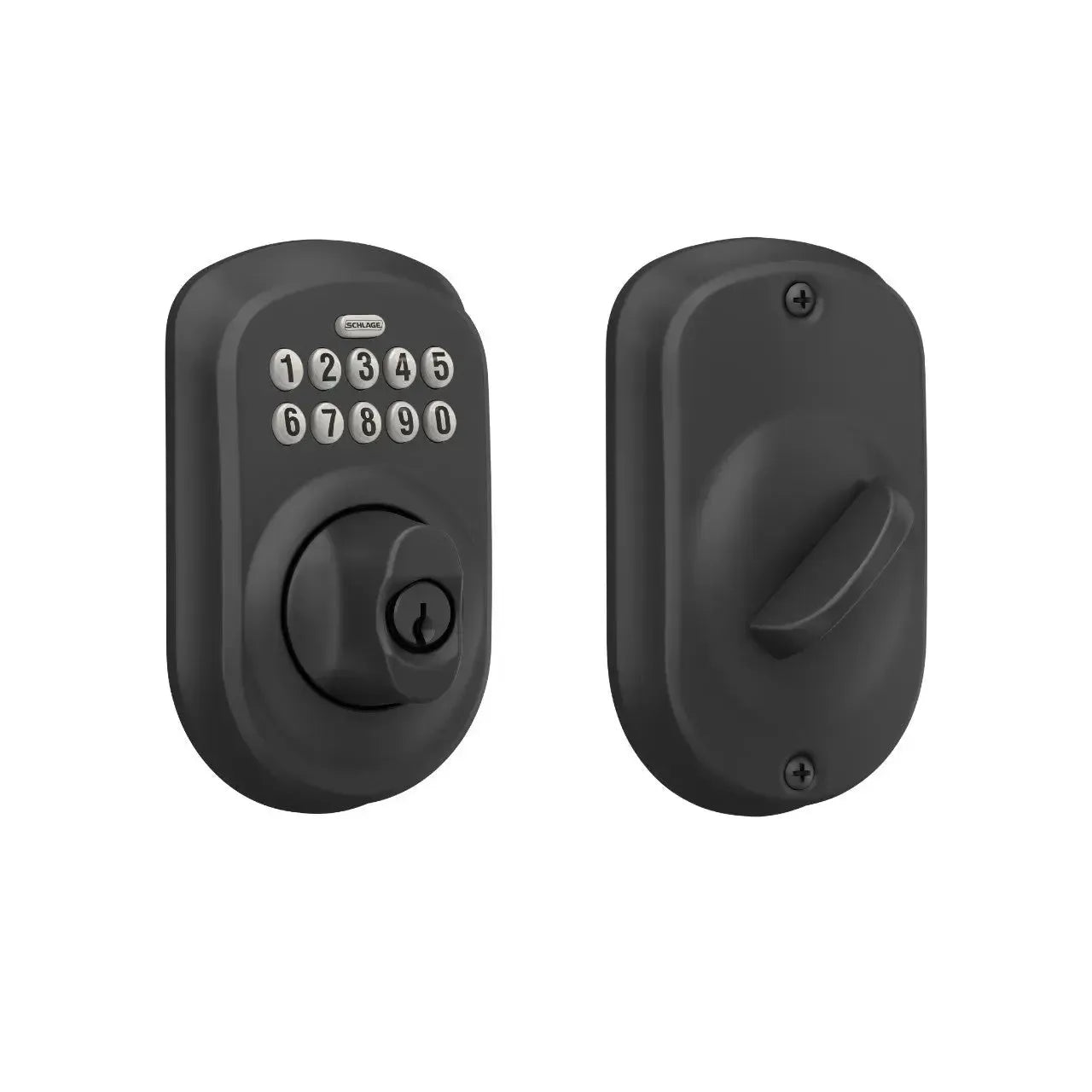 Schlage Plymouth Electronic Keypad Deadbolt in Matte Black finish