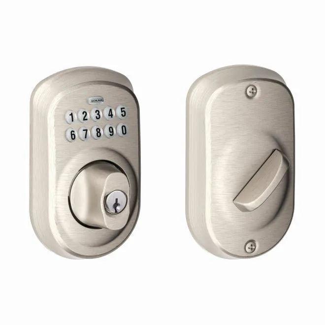 Schlage Plymouth Electronic Keypad Deadbolt in Satin Nickel finish