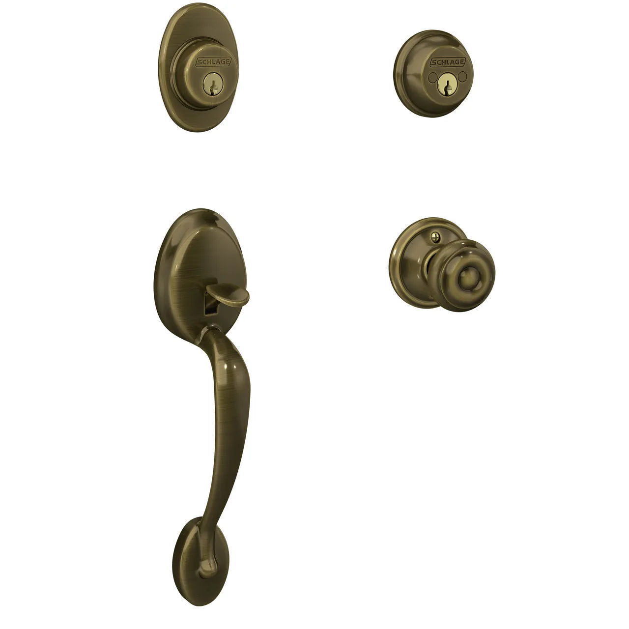 SchlageSchlage Plymouth Handleset with Georgian Knob in 