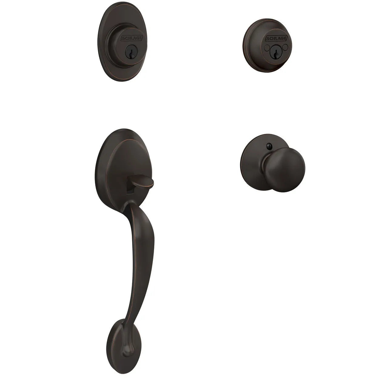 SchlageSchlage Plymouth Handleset with Plymouth Knob in 