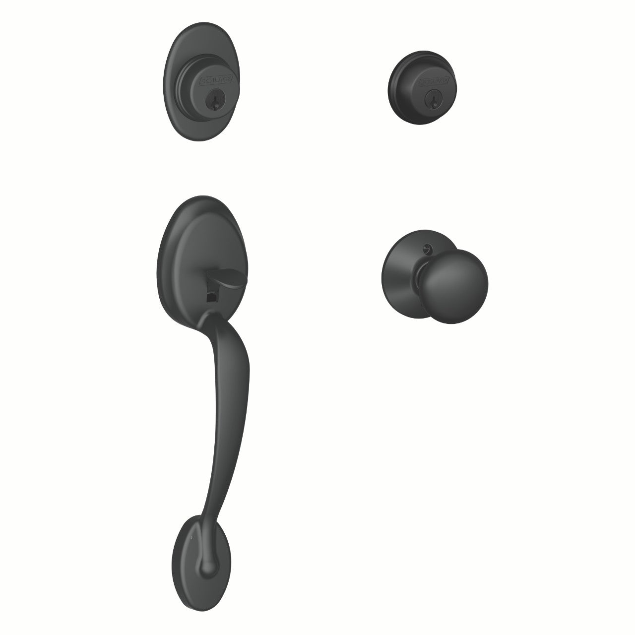 Schlage Plymouth Handleset with Plymouth Knob Matte Black