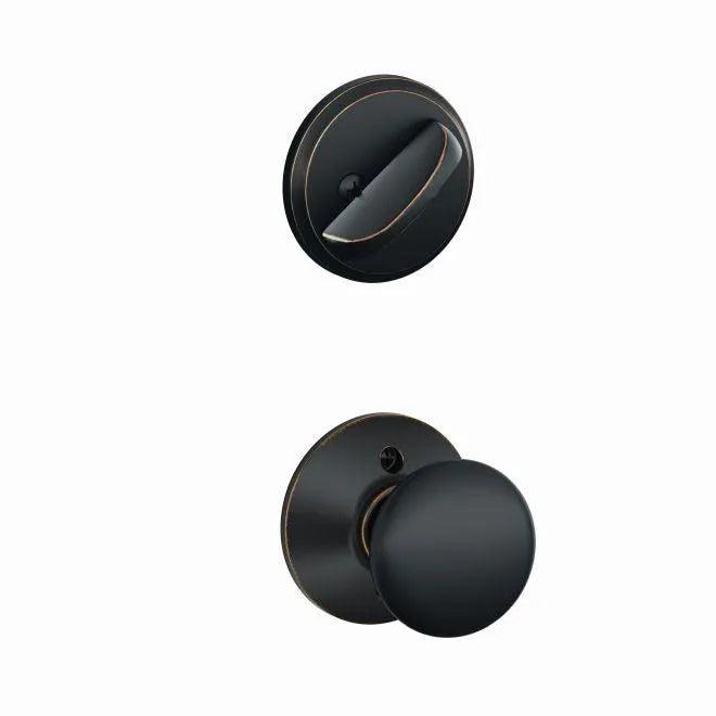 Schlage Plymouth Knob Interior Active Trim - Exterior Handleset Sold Separately in Aged Bronze finish