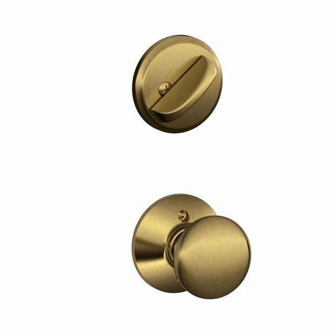 Schlage Plymouth Knob Interior Active Trim - Exterior Handleset Sold Separately in Antique Brass finish