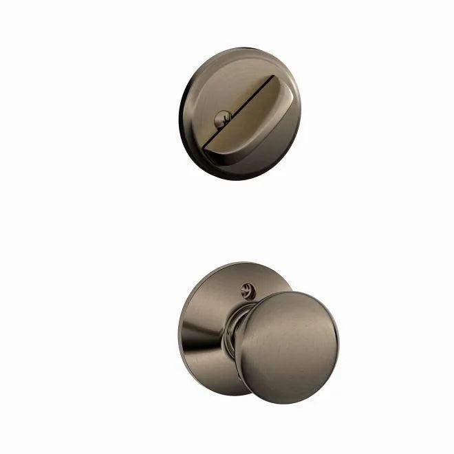 Schlage Plymouth Knob Interior Active Trim - Exterior Handleset Sold Separately in Antique Pewter finish