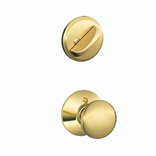Schlage Plymouth Knob Interior Active Trim - Exterior Handleset Sold Separately in Bright Brass finish