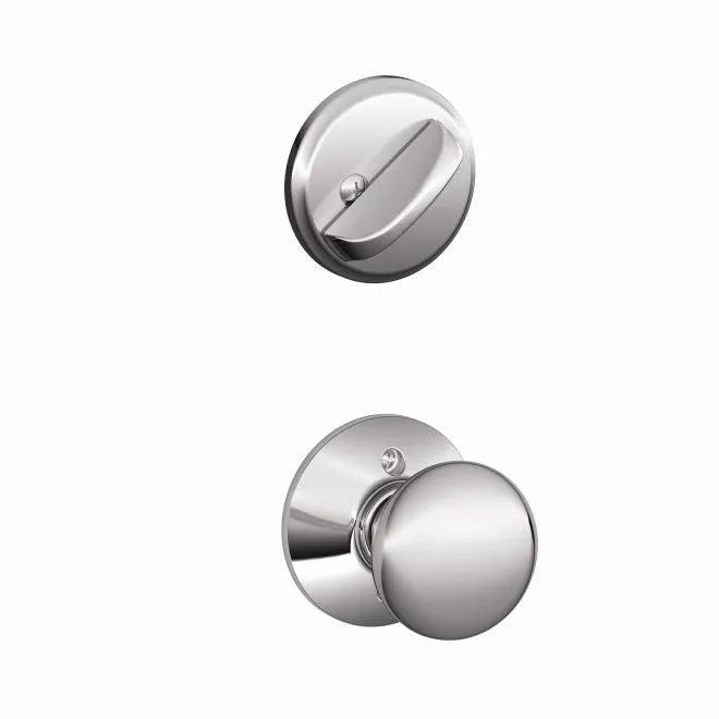 Schlage Plymouth Knob Interior Active Trim - Exterior Handleset Sold Separately in Bright Chrome finish