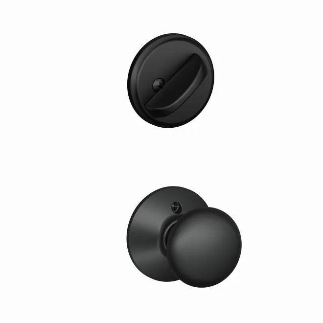 Schlage Plymouth Knob Interior Active Trim - Exterior Handleset Sold Separately in Flat Black finish