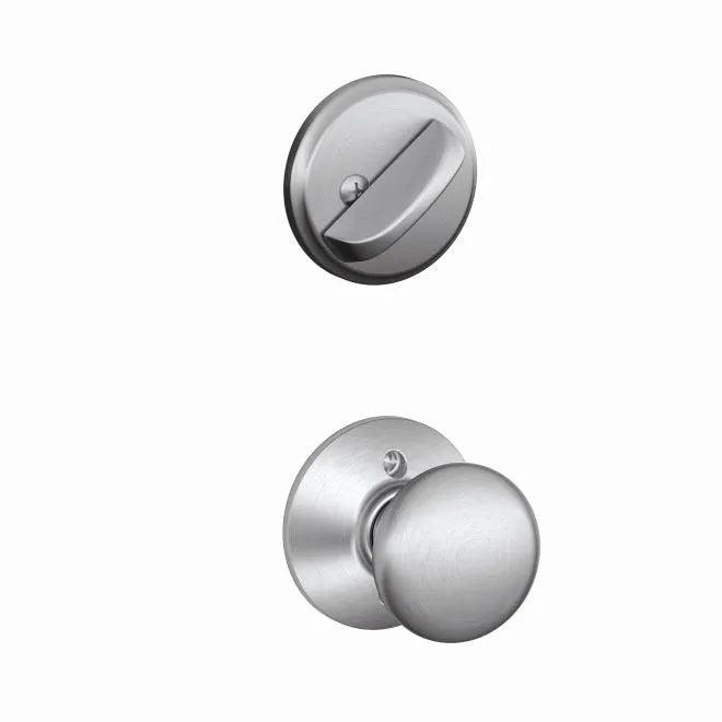 Schlage Plymouth Knob Interior Active Trim - Exterior Handleset Sold Separately in Satin Chrome finish