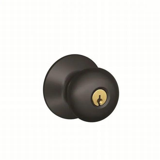 Schlage Plymouth Knob Storeroom Lock Flat Black