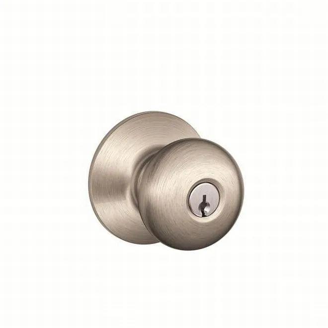 Schlage Plymouth Knob Storeroom Lock Satin Nickel