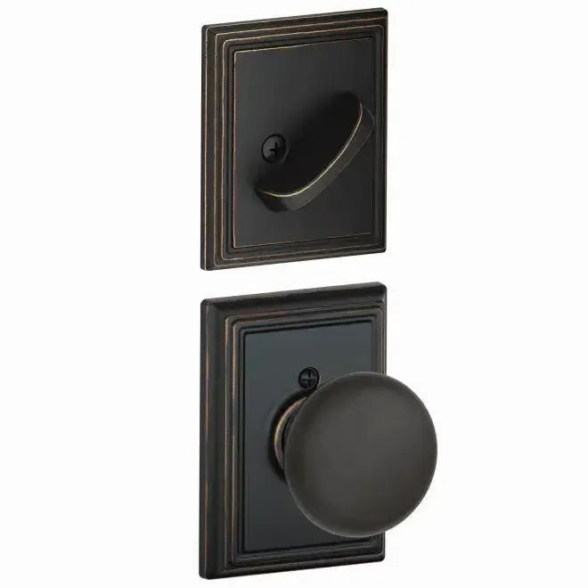 SchlageSchlage Plymouth Knob With Addison Rosette Interior Active Trim - Exterior Handleset Sold Separately in 