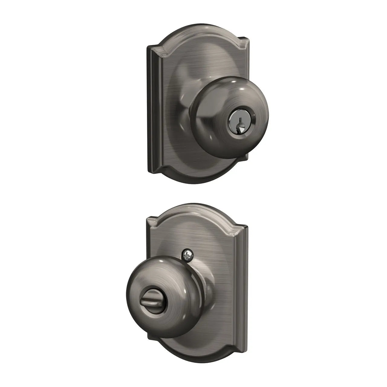 SchlageSchlage Plymouth Knob with Camelot Rosette in 