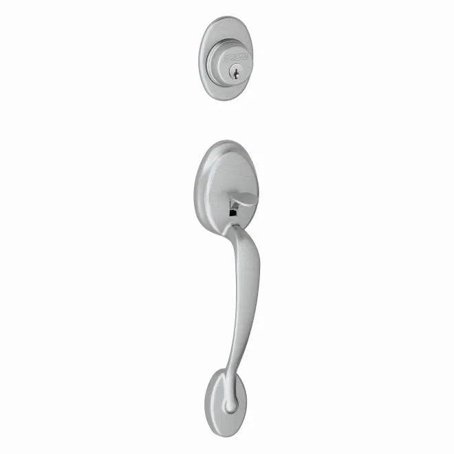 Schlage Plymouth Single Cylinder Exterior Active Handleset Only - Interior Trim Sold Separately Satin Chrome