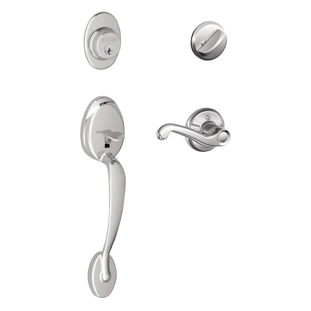 Schlage Plymouth Single Cylinder Handleset with Flair Lever 