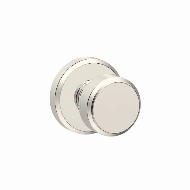 Schlage Bowery Passage Knob With Greyson Rosette in Polished Nickel finish