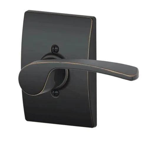 Schlage Residential Right Hand Merano Lever With Century Rosette Half Dummy Aged Bronze