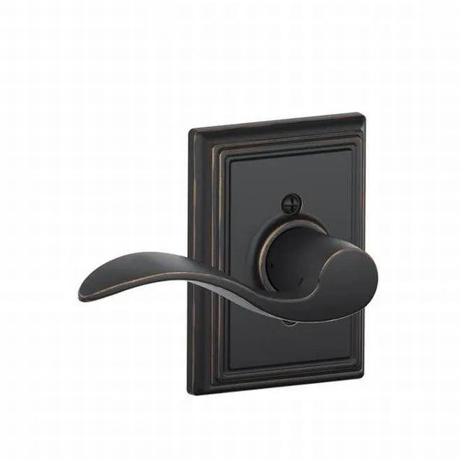 Schlage Right Hand Accent Dummy Lever With Addison Rosette Interior Trim - Exterior Handleset Sold Separately Aged Bronze
