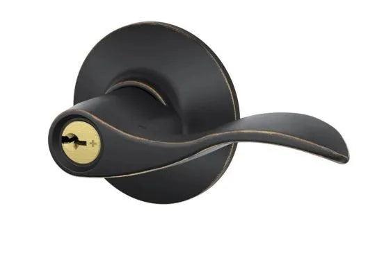 Schlage Right Hand Accent Lever Storeroom Lock Aged Bronze