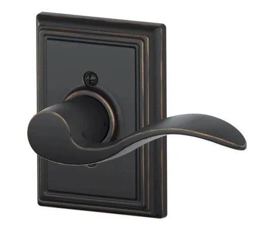 Schlage Right Hand Accent Lever With Addison Rosette Half Dummy Aged Bronze