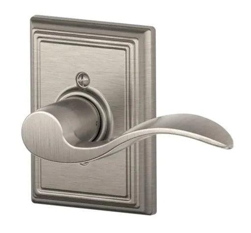 Schlage Right Hand Accent Lever With Addison Rosette Half Dummy Satin Nickel