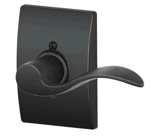 Schlage Right Hand Accent Lever With Century Rosette Half Dummy Aged Bronze