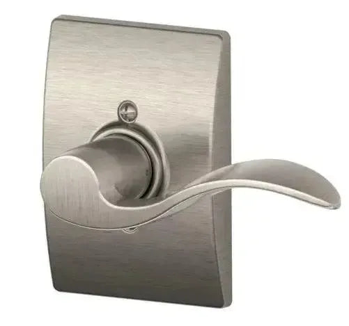 Schlage Accent Lever with Century Rosette in Satin Nickel finish