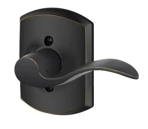 Schlage Right Hand Accent Lever With Greenwich Rosette Half Dummy Aged Bronze