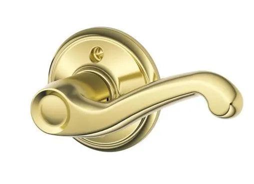 Schlage Right Hand Flair Lever Half Dummy Bright Brass