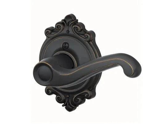 Schlage Right Hand Flair Lever With Brookshire Rosette Half Dummy Aged Bronze