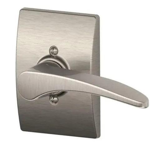 Schlage Right Hand Manhattan Lever With Century Rosette Half Dummy Satin Nickel