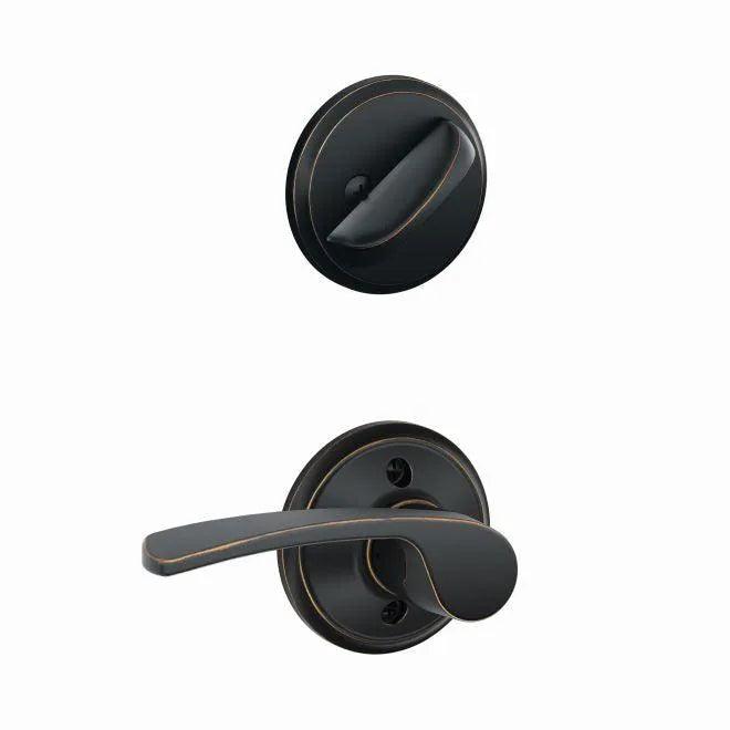Schlage Right Hand Merano Lever Interior Active Trim - Exterior Handleset Sold Separately Aged Bronze