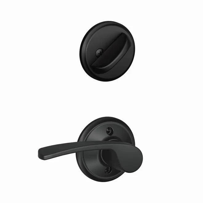 Schlage Right Hand Merano Lever Interior Active Trim - Exterior Handleset Sold Separately Flat Black