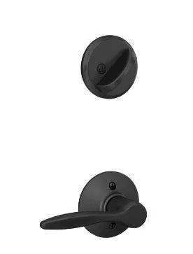 Schlage Right Handed Interior Handleset Trim Delfayo Lever-Exterior Handleset Sold Separately in Flat Black finish