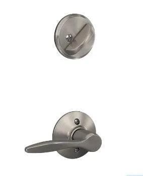 Schlage Right Handed Interior Handleset Trim Delfayo Lever-Exterior Handleset Sold Separately in Satin Nickel finish