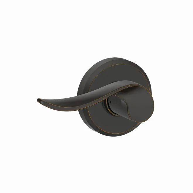 Schlage Sacramento Passage Lever With Greyson Rosette Aged Bronze
