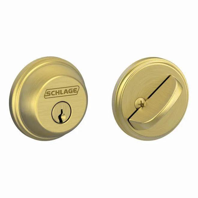 Schlage Single Cylinder Deadbolt in Satin Brass finish
