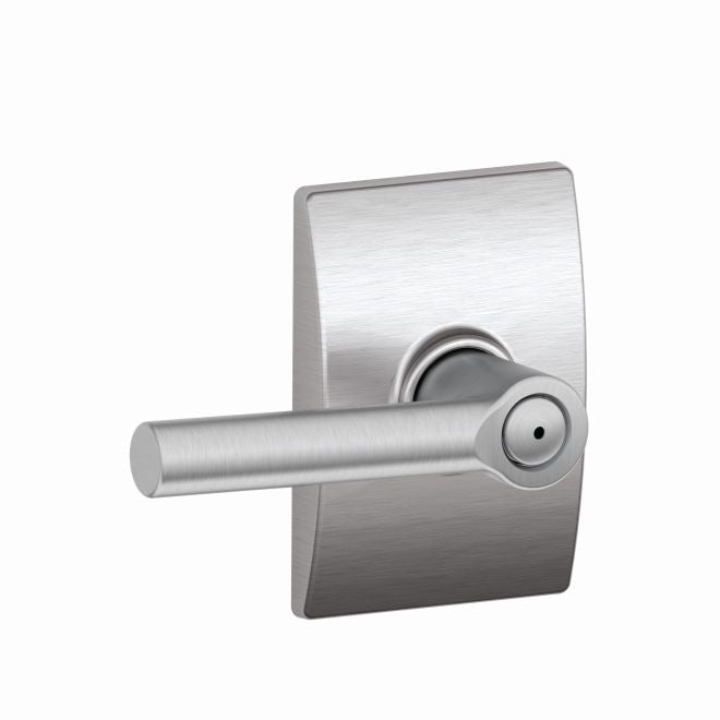 Schlage Broadway Privacy Lever With Century Rosette in Satin Chrome finish