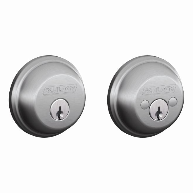 Schlage Double Cylinder Deadbolt in Satin Chrome finish