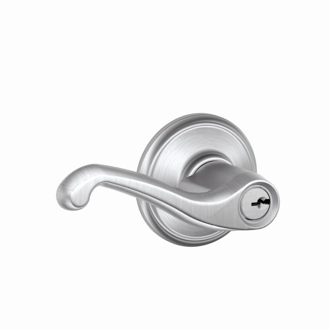 Schlage Flair Lever Keyed Entry Lock in Satin Chrome finish