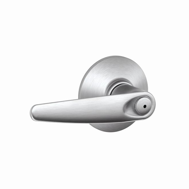 The Schlage Jazz Privacy Lever in Satin Chrome finish