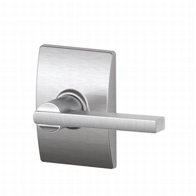 Schlage Latitude Dummy Lever With Century Rosette Interior Trim - Exterior Handleset Sold Separately in Satin Chrome finish