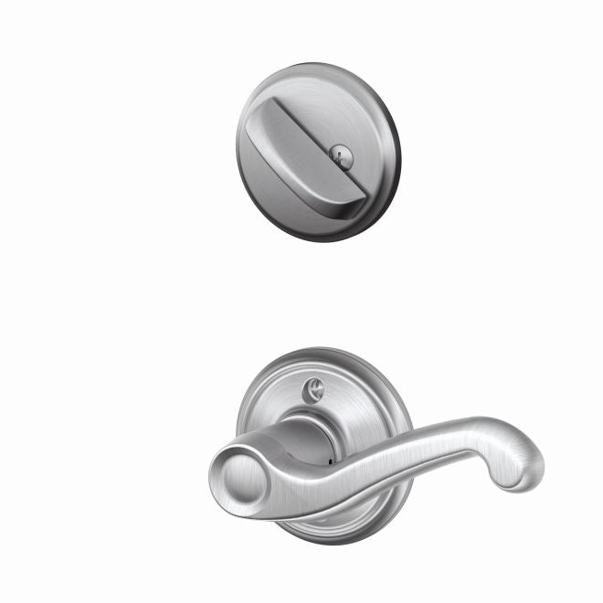 Schlage Left Hand Flair Lever Interior Active Trim - Exterior Handleset Sold Separately in Satin Chrome finish