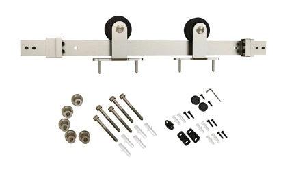 Schlage 6'6" Sliding Barn Door Hardware Kit with Top Mount Hangers in Satin Nickel finish