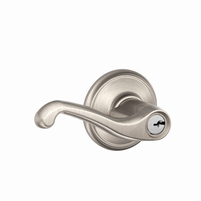 Schlage Flair Lever Keyed Entry Lock in Satin Nickel finish